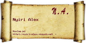 Nyiri Alex névjegykártya